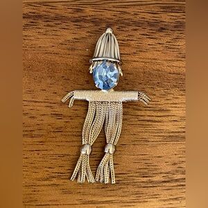 Vintage Scarecrow Brooch Pin